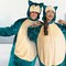 Adults Classic Pokemon Snorlax Costume Teal Blue Jumpsuit With Hood